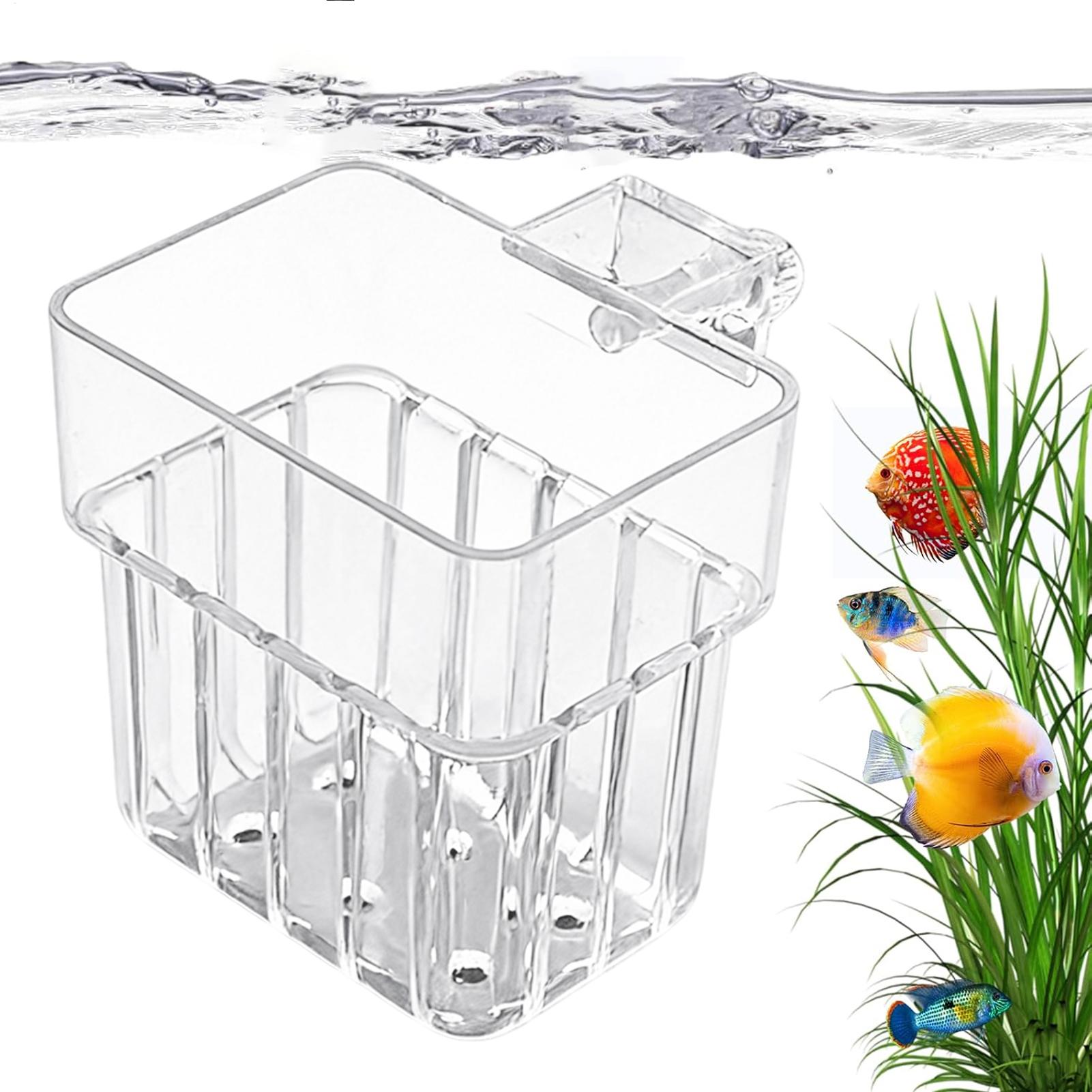 Aquarium Fish Pot - Transparenter, aufhängbarer Aquarium-Pflanzenhalter für Fischbecken, Hydroponik-System,