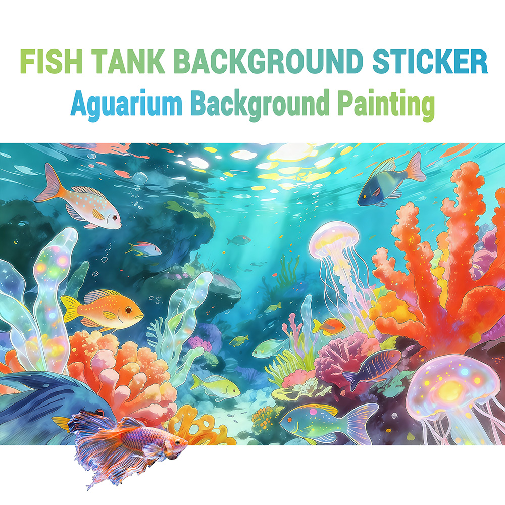 Aquarium Fish Of The World - Aquarium-Hintergrund, Hintergrund für Fischbecken, Cartoon-Unterwasserwelt, Aquarium-Dekor,