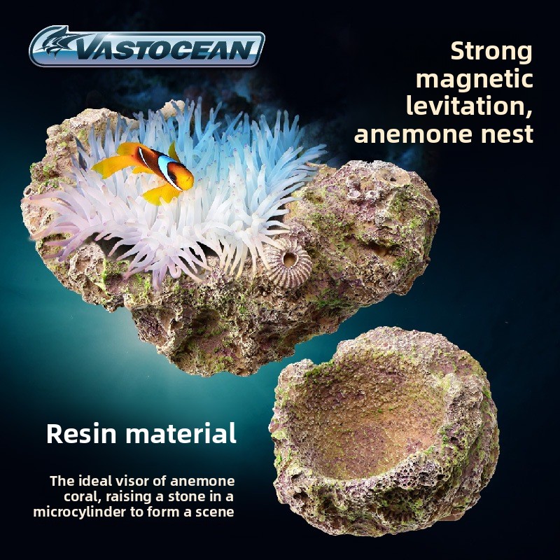 Aquarium Fish Hideout - VASTOCEAN Magnetischer Anemonenhalter – Hars-Aufhängung, Anemon-Nest