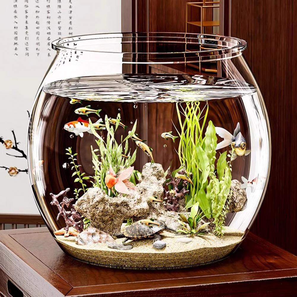 Aquarium Fish Pot - Durchsichtiger runder Fischschale aus Kunststoff für