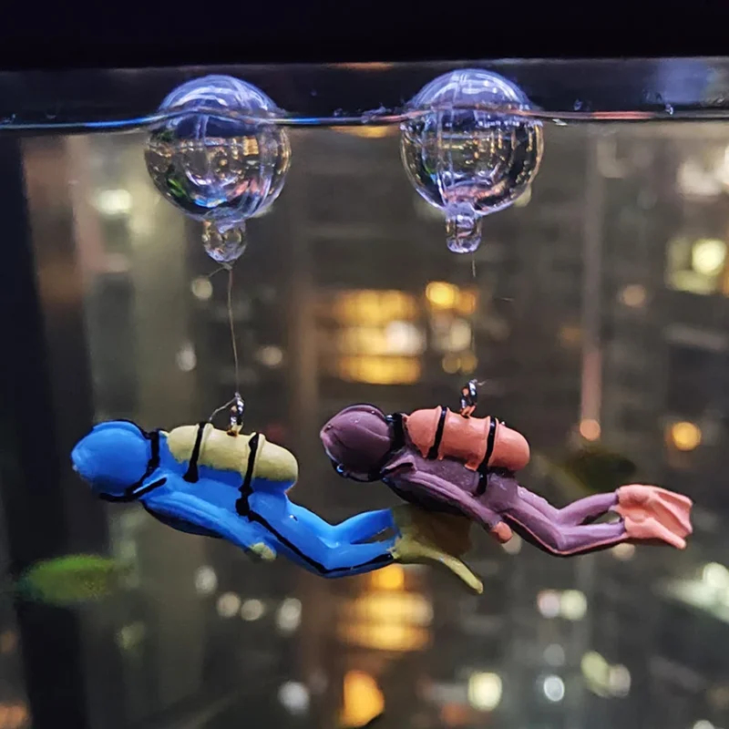 Aquarium Fish Enrichment - 1/2 Stück Aquarium-Dekorationszubehör, kleine Mini-Ornamente, Pflanzen,